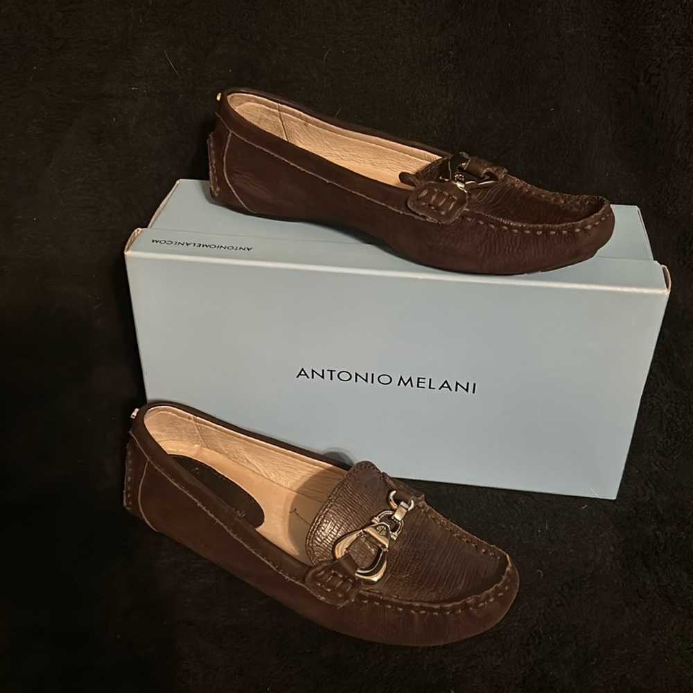 Antonio Melani Barbb Dark Sepia Brown Suede Womens Size 6 flats